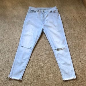 Uniqlo High Waist Distressed Jeans.